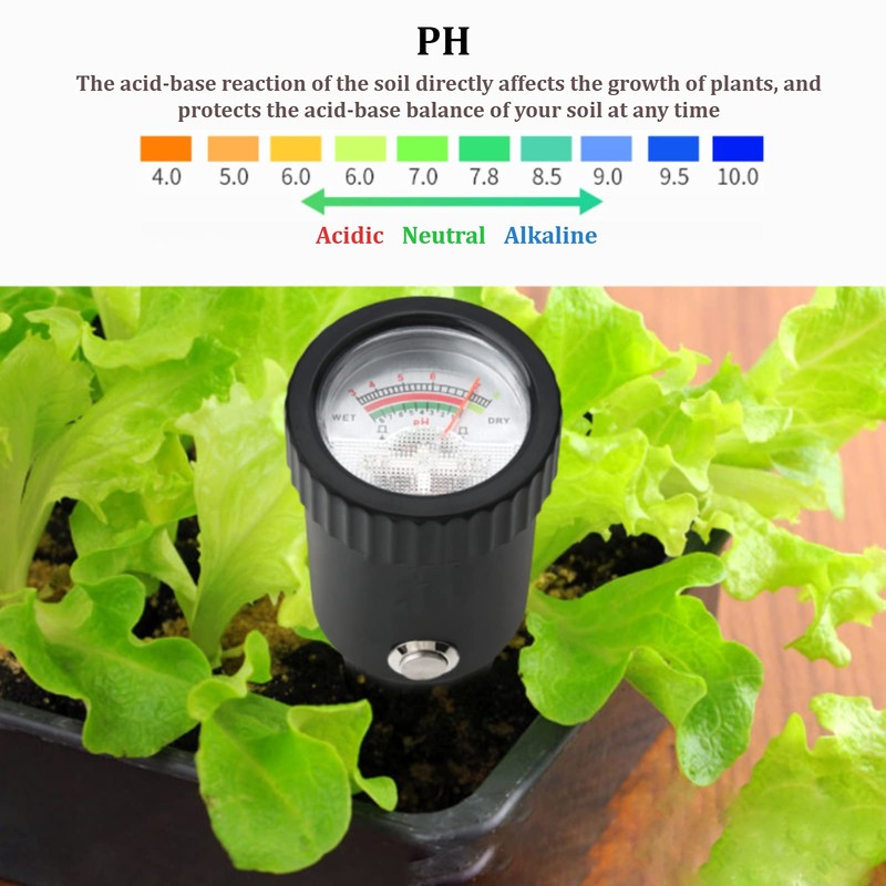 Soil PH Meter, Portable Electronic Moisture Sensor 3~8 PH Instrument