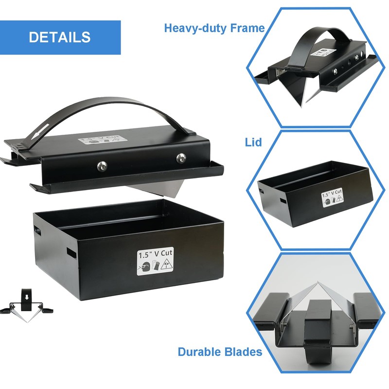 Duct Board Cutting Tool with Lid, 1.5" V-Cut Duct Board