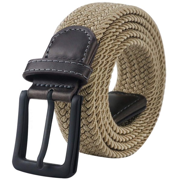 maikun Belts for Men, Elastic Mens Woven Braided Stretchy Belt