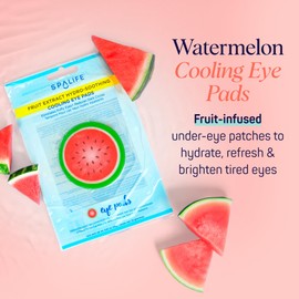 SpaLife Watermelon Cooling Eye Pads, 48 Hydrating Under Eye Patches for Puffiness, Dark Circles, and Tired Eyes, Infused with Hyaluronic Acid, Glycerin, and Vitamin C, Fruity Scent