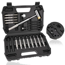 Beaiguna 23PCS Punch Set, Upgraded Roll Pin Punch Set Mechanic Tools, Punch and Hammer Set with Bench Block, Steel Metal Punch Tool for Jewelry Making, Watch Repair, Mechanical Repairs, Metalworking