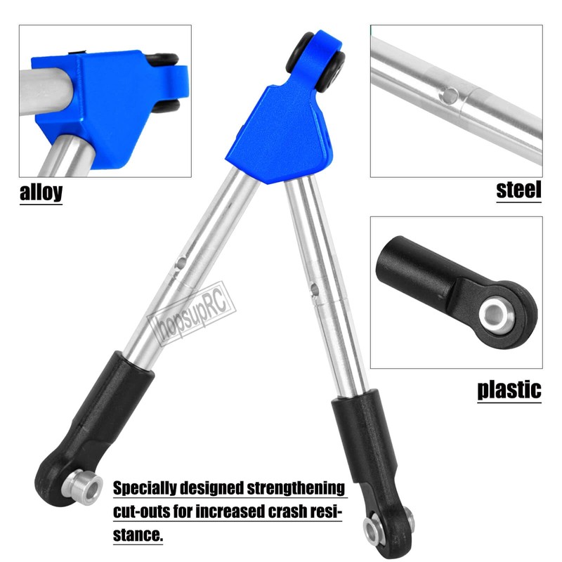 hopsupRC 7075 Aluminum C Hub Front Tie Rods with Stabilizer