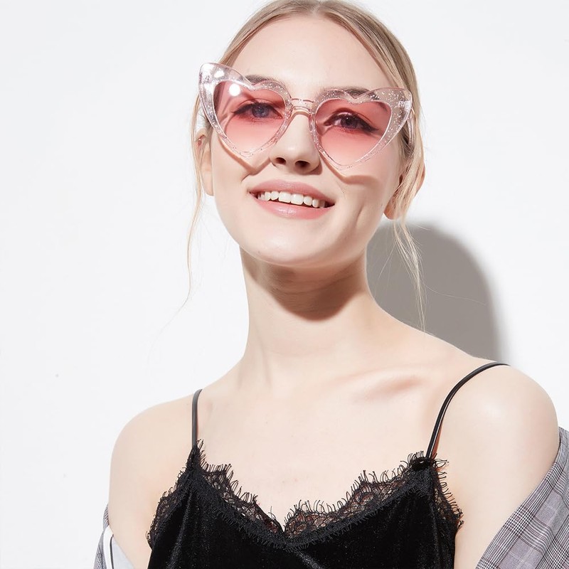 Heart Sunglasses, Heart Shaped Party Sunglasses (Pink)