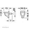 12 x Häfele Shelf Support, for Wooden and Glass Shelves