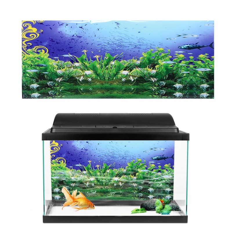Background Poster Decorative Painting PVC Sticker Landscape Image for Aquarium