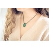 Lebensquelle Plus Malachite Drop Pendant, Drilled Tumbled Stone Pendant with