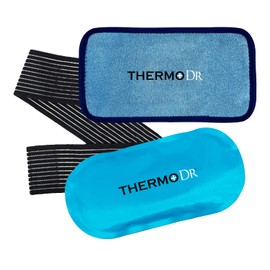 Ice Packs - Gel Ice Pack with Soft Fleece Pouch & Adjustable Straps for Hot & Cold Use - Waterproof, Microwavable Ice Pack for Knees, Back & Neck - Warm & Cold Compress by ThermoDr - Single Pack