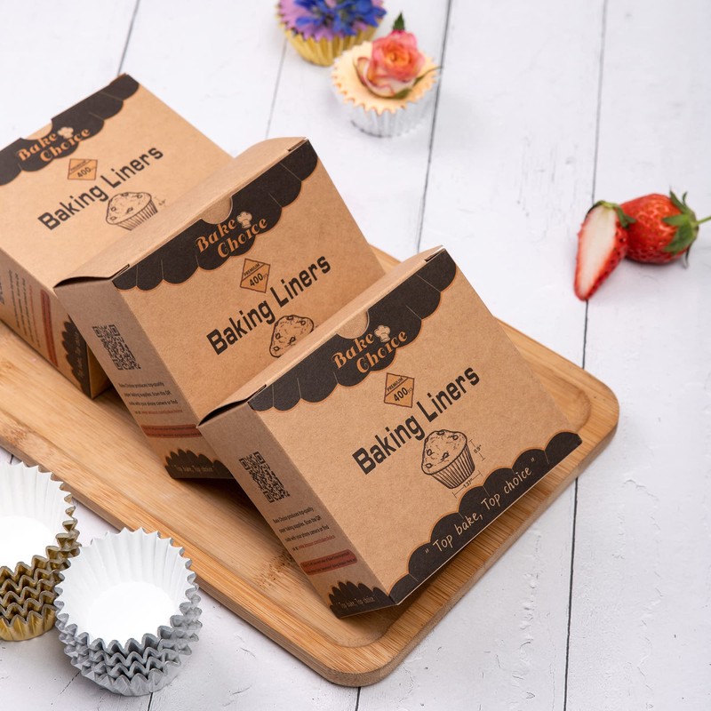 [Non-Stick]400pcs Gold Mini Cupcake Liners for Baking, Greaseproof Cupcake Liner,