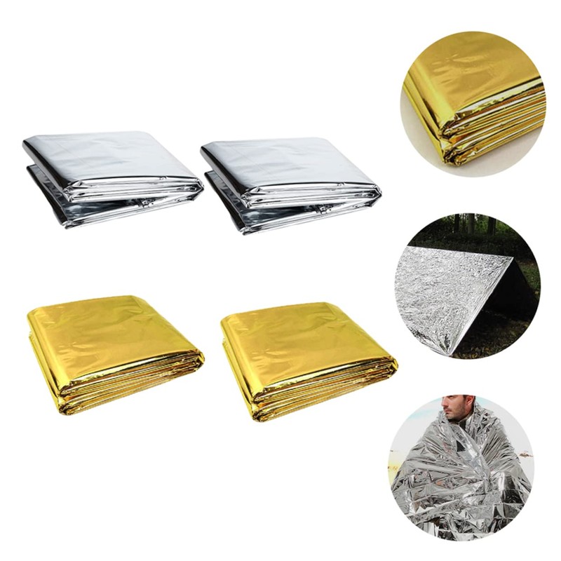 KICHOUSE Camping Blankets Survival Gear Set Reflective Aluminum Foil for