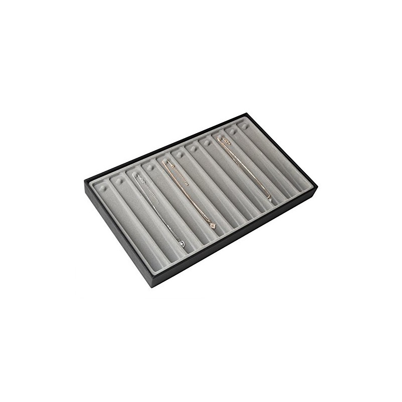 JackCubeDesign 11 Compartments Stackable Synthetic Leather Jewelry Tray Earring Necklace