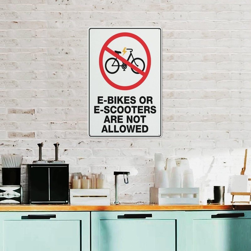 E-Bikes Or E-Scooters Are Not Allowed Sign Warning Sticker-Security Sign