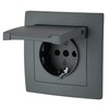 Flush-Mounted Socket IP44, All-in-One, Series ET-1 Anthracite