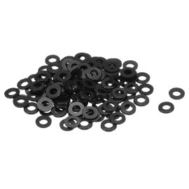 QUARKZMAN 120pcs M4 Nylon Flat Gaskets 4mm ID 8mm OD 1mm Thick Washers Plastic Sheet Gasket Fastener Sealing Spacer Sealing Ring, Black