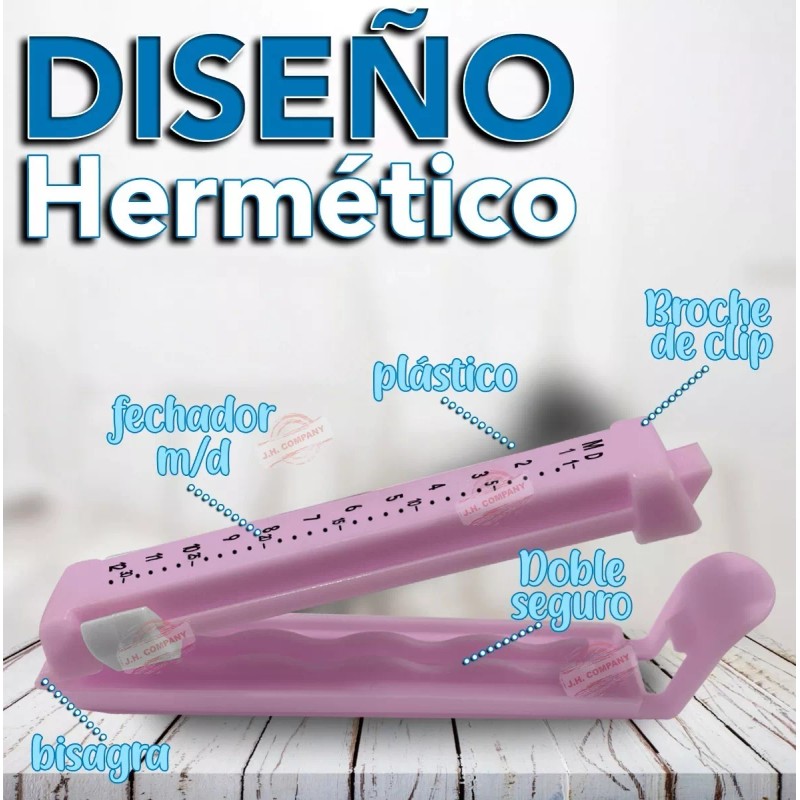 J.H. Company Set 8 Pcs Clips Sellado De Bolsa Alimentos