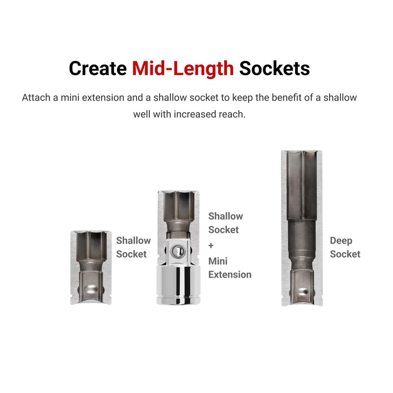 TEKTON 1/2 Inch Drive x 1-1/2 Inch Mini Extension |