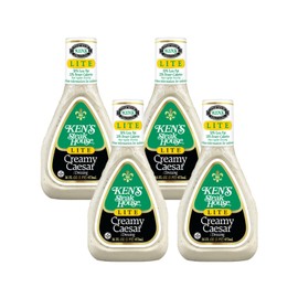 Ken's Steak House Dressing Lite Creamy Caesar 16 Ounce (Pack of 4)