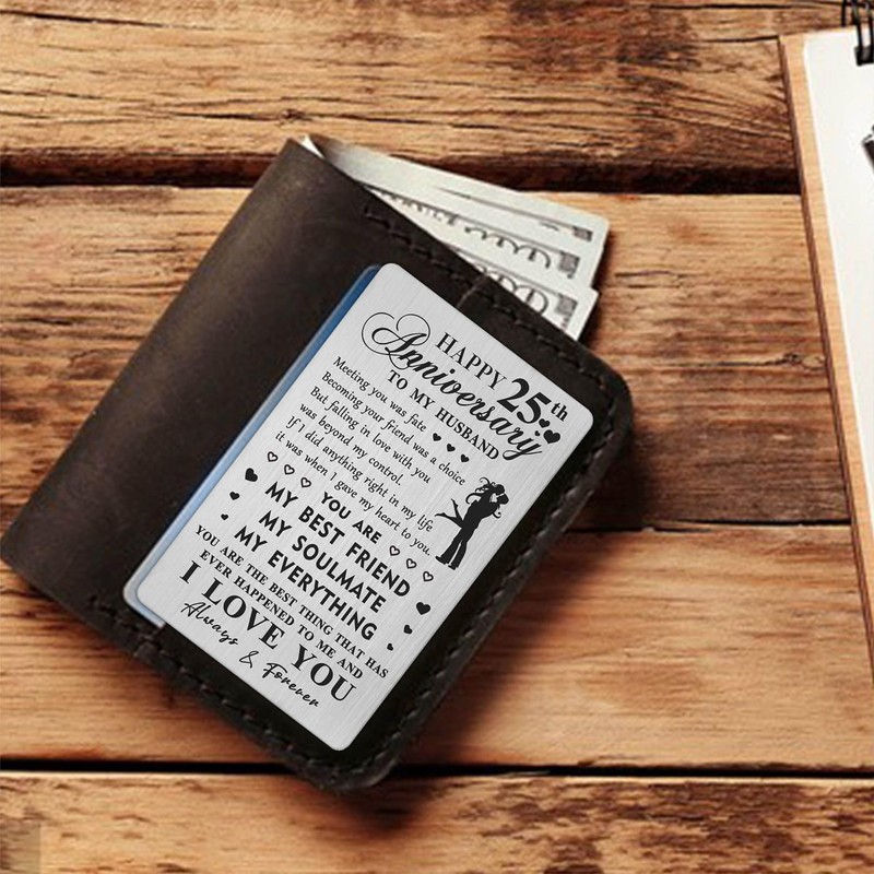 HYHYDHP 25th Anniversary Card Gifts for Husband - Happy 25