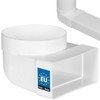 KOTARBAU® Flat Duct Deflection Piece 90° for Ventilation Duct Round-Square