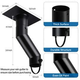 Tfro & Cile Rain Chain Gutter Adapter Black Installation Suit for Gutter Downspout Outlet