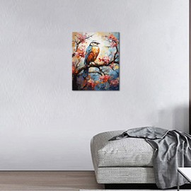 TISHIRON Painting by Numbers Birds, DIY Easy Painting by Numbers Abstract Painting by Numbers for Beginners Children and Adults Oil Painting for Home Decor 40 x 50 cm Frameless