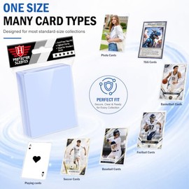 Homthy - 500 unidades de fundas Toploaders para tarjetas coleccionables, fundas suaves tipo Penny para tarjetas de béisbol, para tarjetas de fútbol am