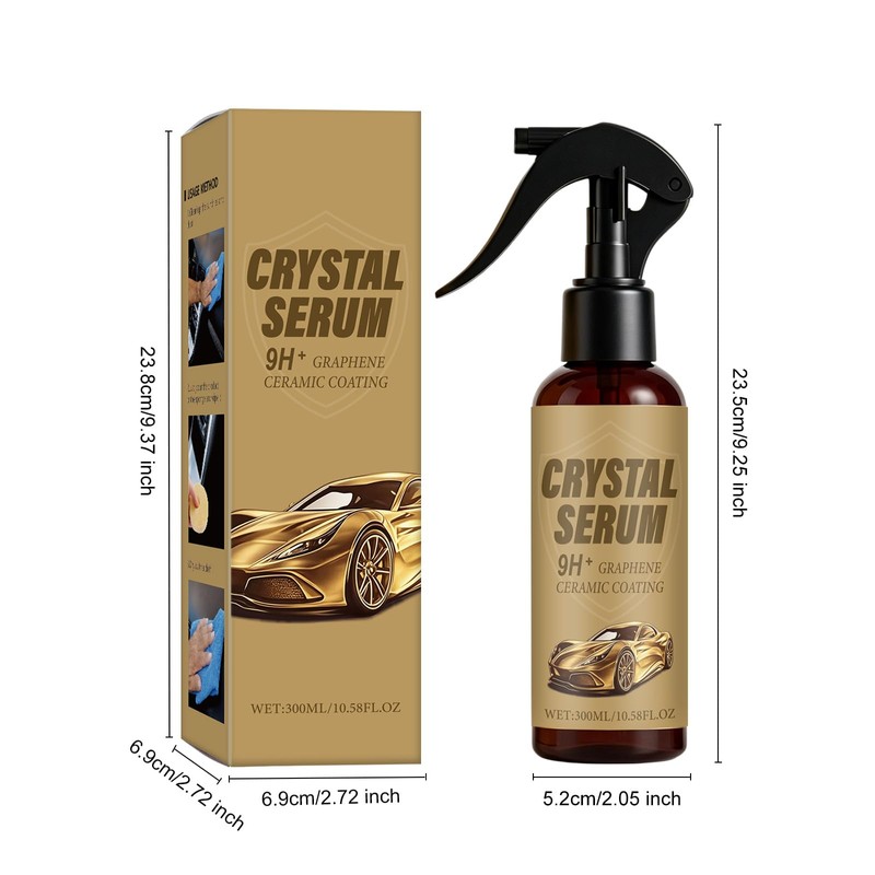 Crystal Serum 9H+ Graphene Ceramic Coating Spray for Cars, High