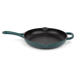 Larder & Vine Enameled Cast Iron Skillet | 10.25 inch Cast Iron Pan | Saute Pan with Pour Spouts | Enamel Coated Cast Iron Skillet | Compatible on All Cooktops & Oven Safe to 500° F | Bondi