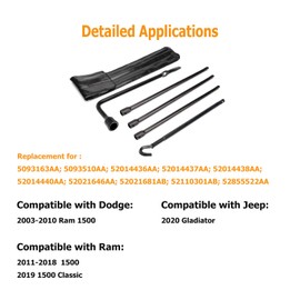 Dr.Roc Spare Tire Tool Kit with Spare Tire Jack Handle and Wheel Lug Wrench Spare Tire Kit Spare Tire Tool Compatible with Dodge Ram 1500 2003-2021 Ram 1500 Classic 2019 Jeep Gladiator 2020-2021