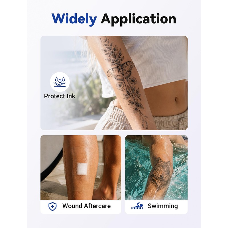3 Rolls Tattoo Aftercare Bandage, Waterproof Tattoo Film for Shower