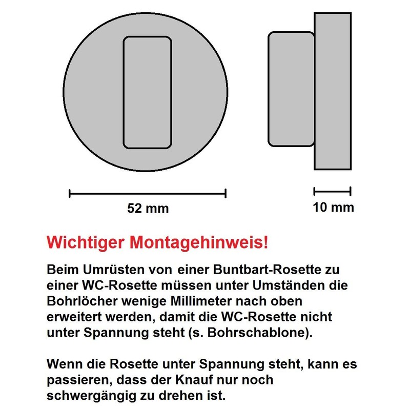 ck-tuerbeschlaege Toilet Rosette V2A Stainless Steel / Matt Stainless Steel