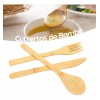 Veraly Juego De Cubiertos Ecologico Bambu Biodegradable 3 +bolsita Color