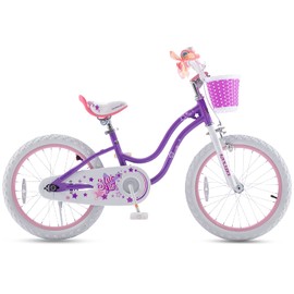 RoyalBaby Stargirl Kids Girls Bike Bicycle with Basket Kickstand 18 Inch Purple