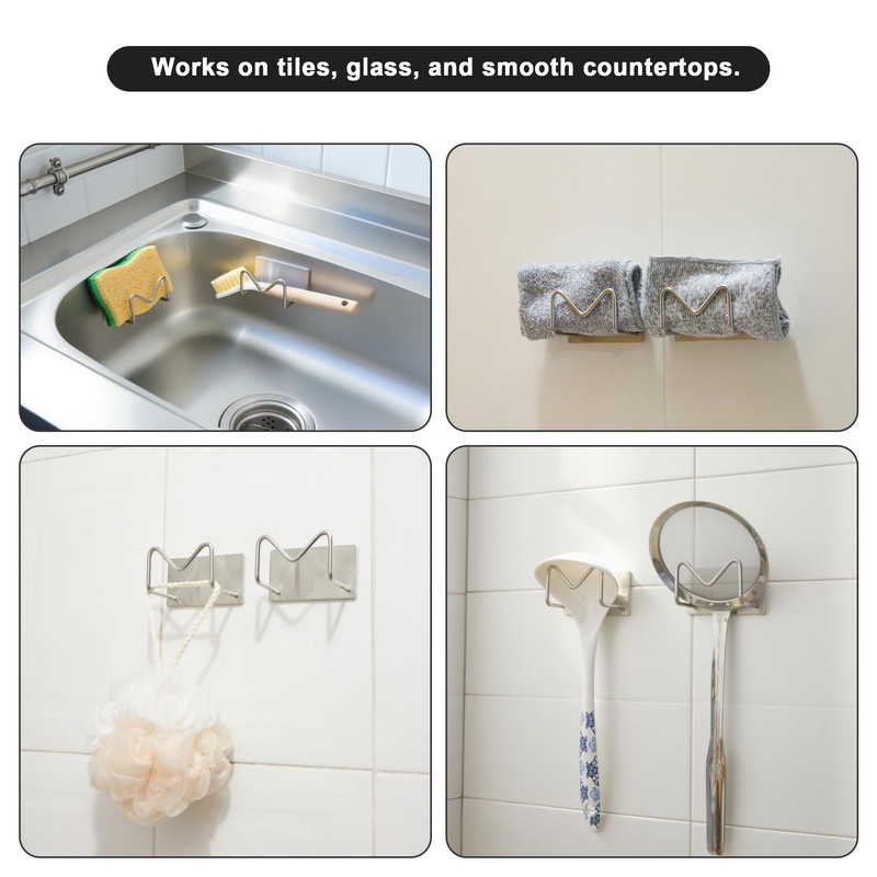 Luckyiren 2-Pack Stainless Steel Sponge Holder, Kitchen Sink Caddy Organizer,