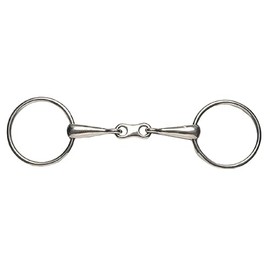 Korsteel Stainless Steel Thin Mouth French Link Loose Ring Snaffle Bit, 6"