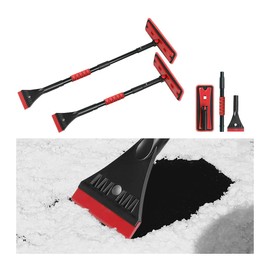 CGEAMDY Autos Eiskratzer Scheibenkratzer, Autos-Lange Schneebürste Schneebürste, Eiskratzer Auto Ergonomischer Rutschfester Softgriff, Stabiler Scheibenkratzer Auto Schneebesen Auto Eiskratzer(Rot)