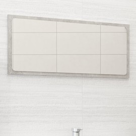 SKM Mirror Concrete Grey Engineered Wood, Acrylic Large,Grey (Weight 7.14KG)