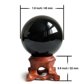 Mina Heal Obsidian Crystal Ball for Fengshui Ball, Meditation, Crystal Healing, Divination Sphere, Home Decoration, 100% Natural and Genuine (130 mm)