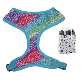 East Side Collection Confetti Print Dog Harness & Bag Gift Set (XSmall 11"-13", Bluebird)