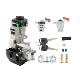 Dasbecan Ignition Switch Lock Cylinder Assembly with Door Lock Cylinders Compatible with Honda Accord CRV FIT Odyssey Civic 2003-2008, Replace# 06350-SAA-G30 35100-SDA-A71 (with Chip ID48 Keys)