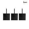 Sunlit Geometric Decorative Shower Curtain Hooks, Matte Square Geometric Black