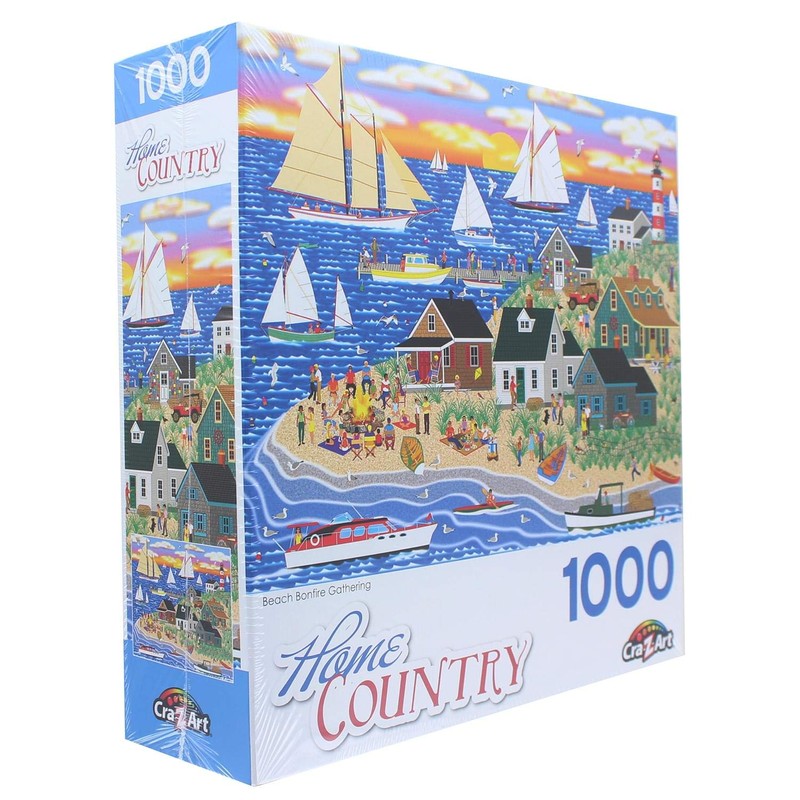 Beach Bonfire Gathering by Mark Frost 1000 Piece Puzzle