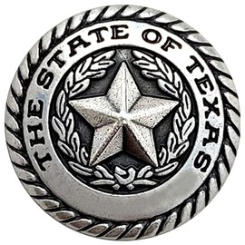 The State of Texas Antiaue Star Conchos Western Engraved Star Conchos 1" Pack of 10 (Antique Silver)