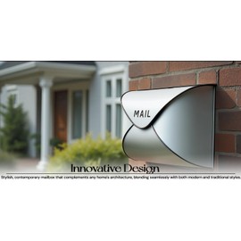 NACH Wall Mount Mailboxes for Outside, 12.5 x 5 x 10 inch White Wall Mailboxes for Outside, Waterproof Mailboxes for Outside - Envelope Mailbox Kit White