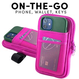 KATYDID Tumbler Zipper Pouch and Phone Holder with 3 Pockets - Compact Water Bottle Pouch for Wallet, Keys, and Phone - Premium Tumbler Accessories (Deap Teal)