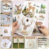 WANDIC 3 Pcs Rub on Transfer Stickers Little Deer Pattern
