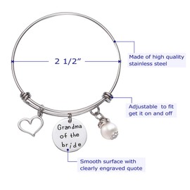LParkin Grandma Of Bride Bracelet Nana Gifts Great Grandmother Bangle Bracelets Wedding Gift