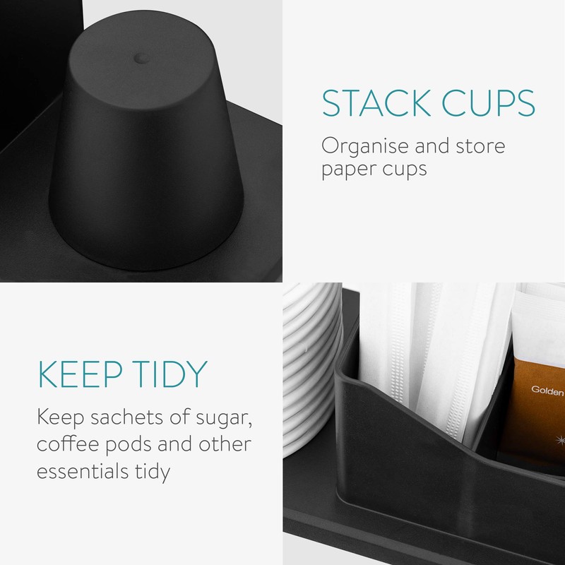 Navaris Small Coffee Station Organiser - Tea and Coffee Condiment