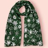 GFM® Christmas Snowflakes Foil Print Scarf - Green - (AT-SNFLK-656-HR)