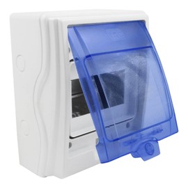 EATON ROYER Caja de distribución de 6 módulos IP65, WD6506, hasta 6 pastillas riel DIN, diseño moderno, resistente a la intemperie y material auto-extinguible a 850°C, medidas 15 x 19.5 x 10 cm