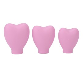 3 Fundas para Brochas de Maquillaje, Tapa Protectora de Brochas Cosméticas en Forma de Corazón de Silicona Portátil para Mujeres Y Niñas(Rosa)